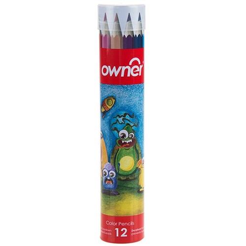 مداد رنگی 12 رنگ استوانه ای اونر